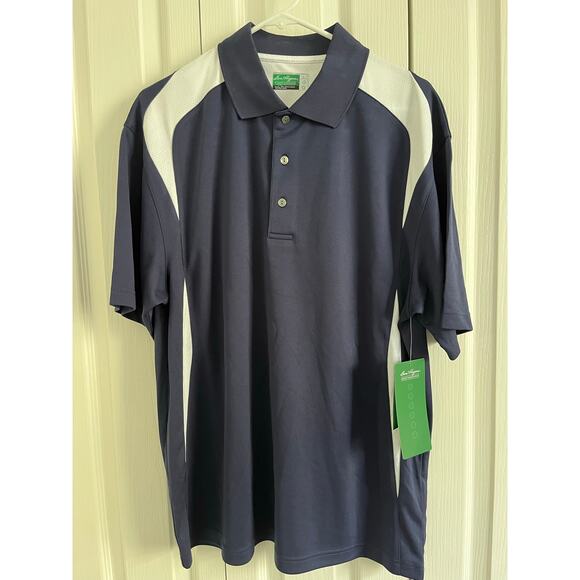 Ben Hogan Performance Golf Men’s Polo Shirt Peacoat Blue Bright White Large New - Picture 2 of 12